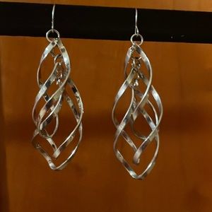 Silver layered figure eight earrings